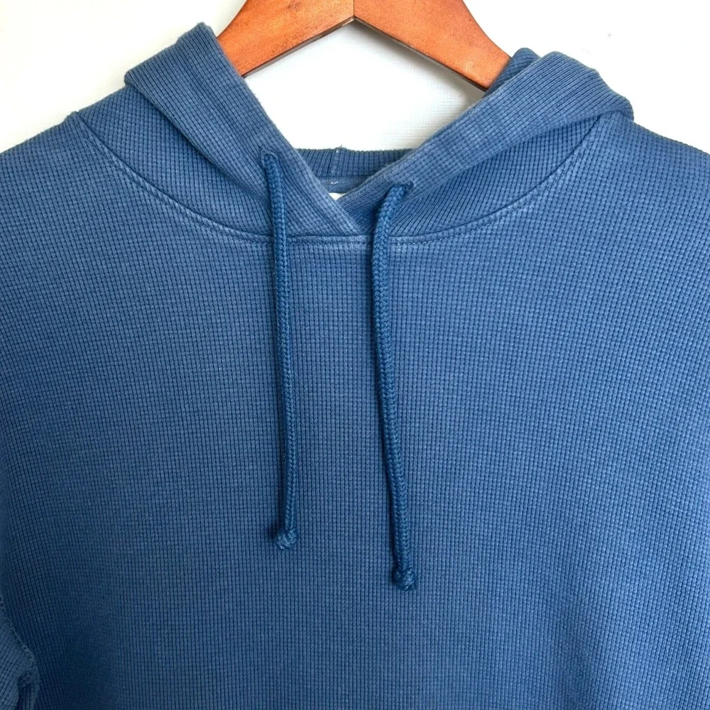 The North Face Mens Waffle Knit Pullover Hoodie Blue A7WS8 Size L